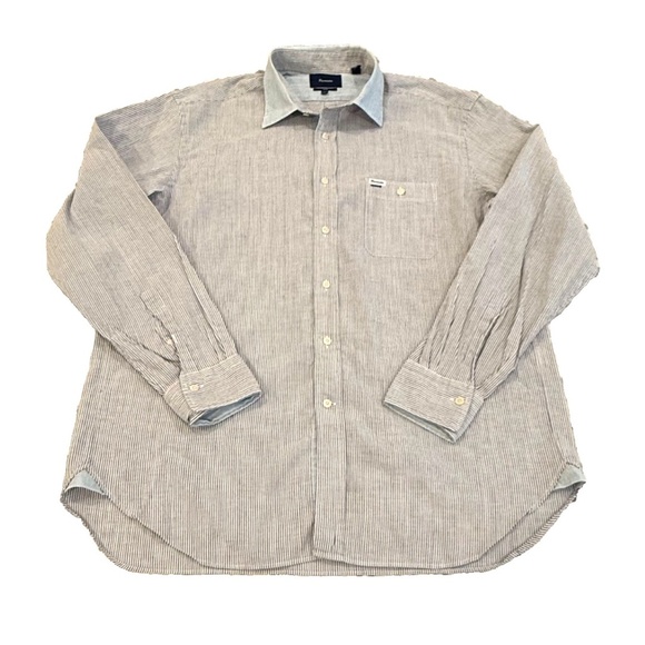 VTG Faconnable Club Pinstripe Blue/White Men's Button Up Shirt; Size XXL - Picture 1 of 11